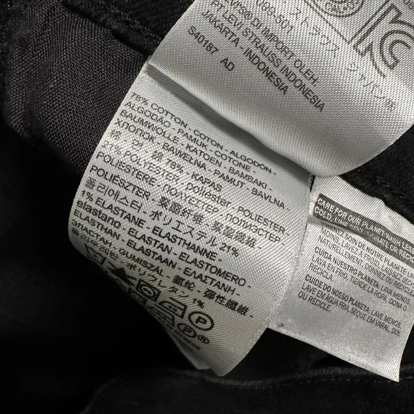 Levis 505 Womens 29‎ Straight Black Denim Jeans Flat Front 5 Pocket Design - Image 8