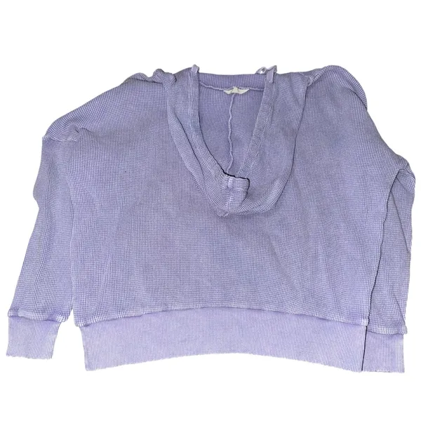 FP Movement Free People Women’s XS Purple Lilac Waffle Knit Hoodie Simple Hoodie - Image 4