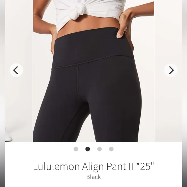 Lululemon align pant 25” Nulu 4 black established‎ 06 RARE - Image 2
