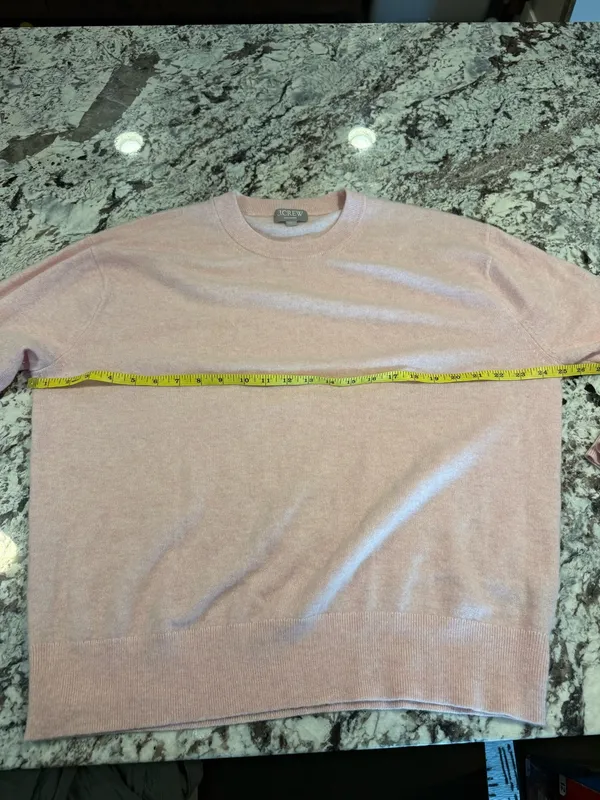 J.Crew 100% Cashmere Crewneck Sweater Pink Size M - Image 4