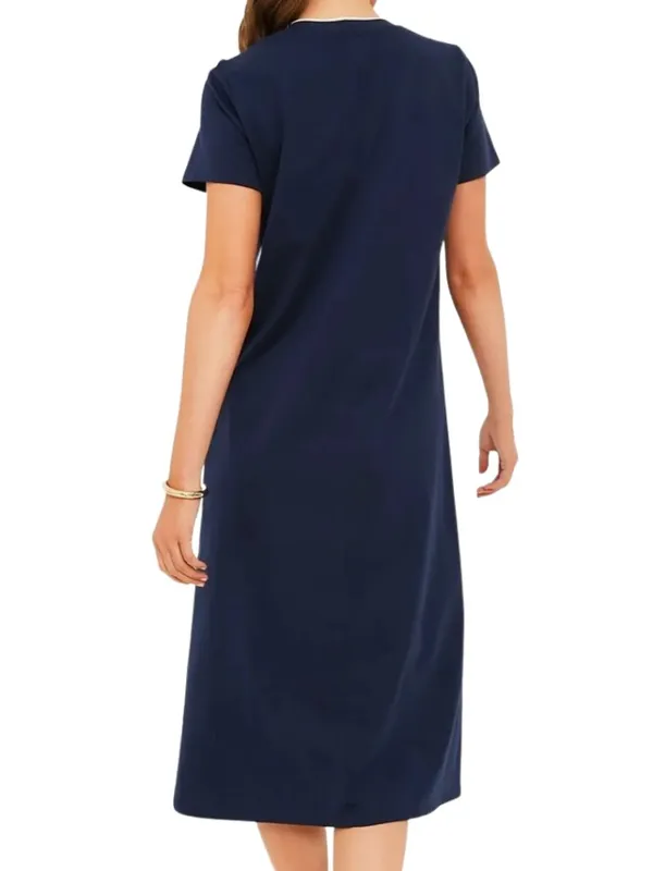 Tuckernuck Colbie Maxi Dress Women's XS Navy Blue Preppy Minimalist Casual Chic - Image 4