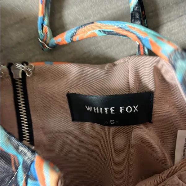White Fox Boutique Orange and Blue Bustier - Image 7