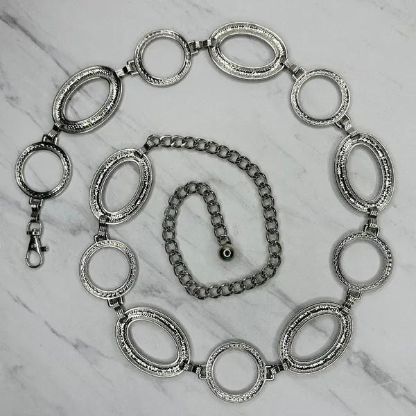 Chunky Studded Silver Tone Chain Belt One Size (OS) ✨ - Image 2