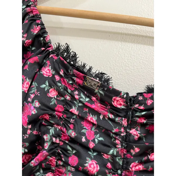 For Love & Lemons Melrose Floral‎ Mini Dress Puff Sleeve XXS Cottagecore - Image 8