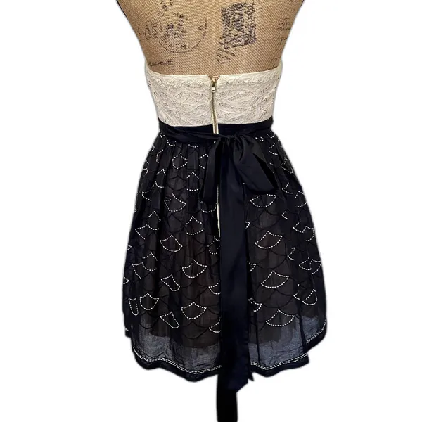 Anthropologie Meadow Rue Battenberg Lace Strapless‎ Dress Coquette US Size 0 - Image 7