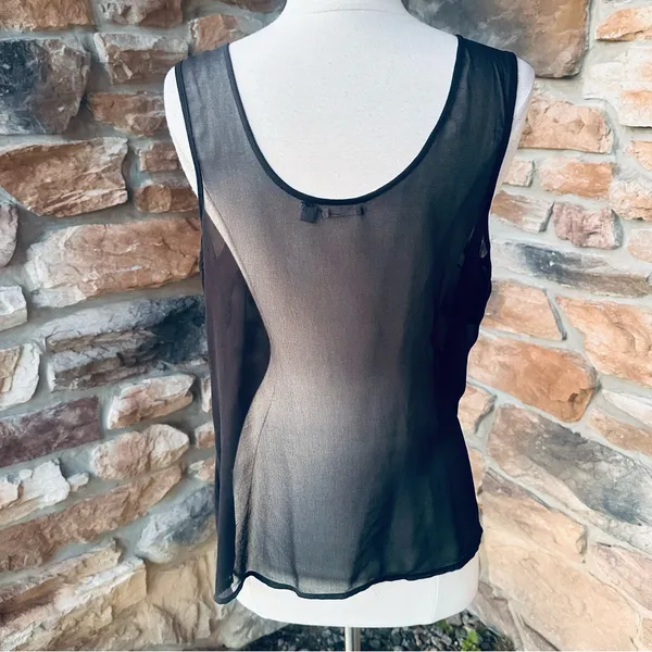 Ecote Sheer black tank with metallic beads and sequins - Image 10