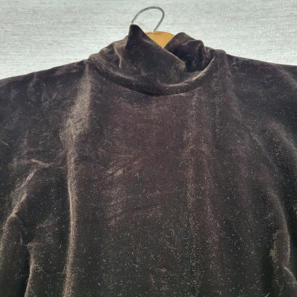 Vintage KC Spencer Velvet Maxi Dress Sz 6 Brown Turtleneck Whimsigoth Cocktail - Image 14