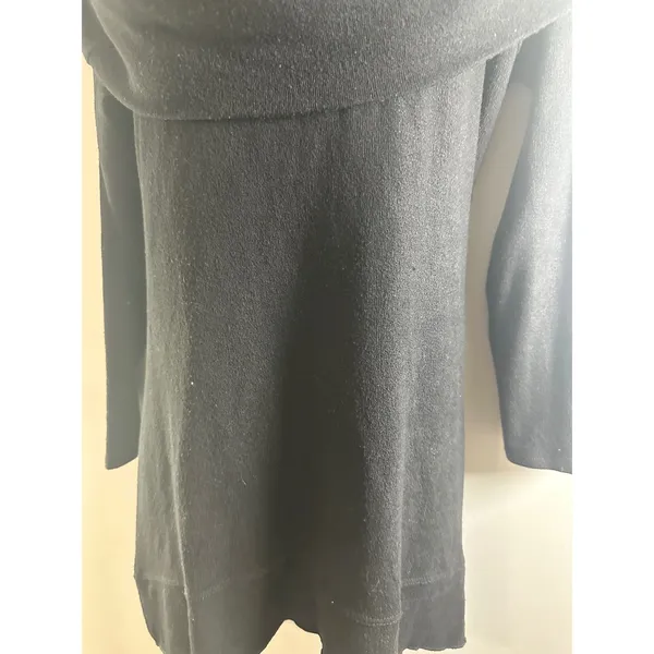 Soft Surroundings Womens Black‎ Cowl Neck Tunic Sweater Pockets Medium 25027 - Image 4