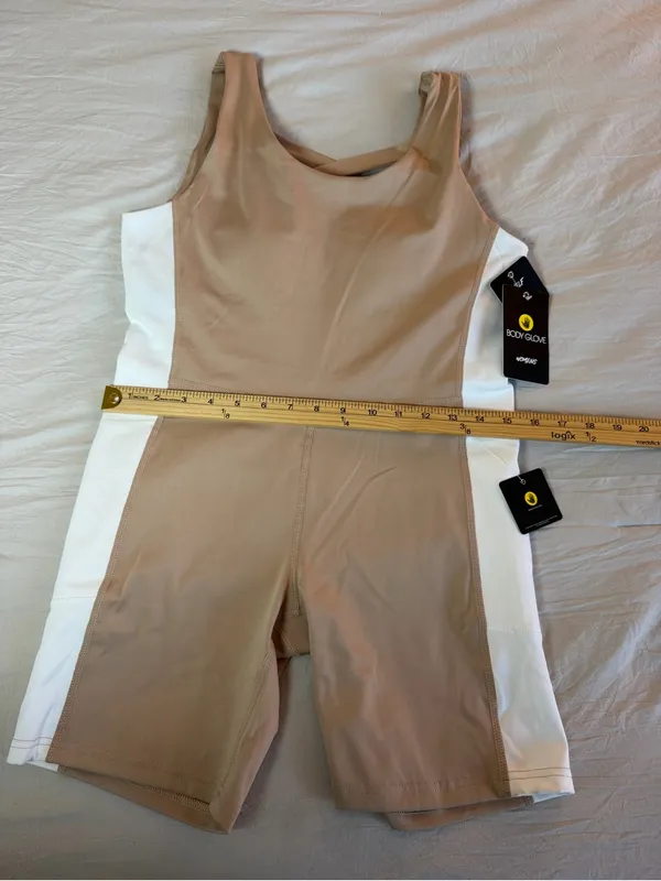 Body Glove‎ Nude and White Colorblock Performance Romper - Image 7