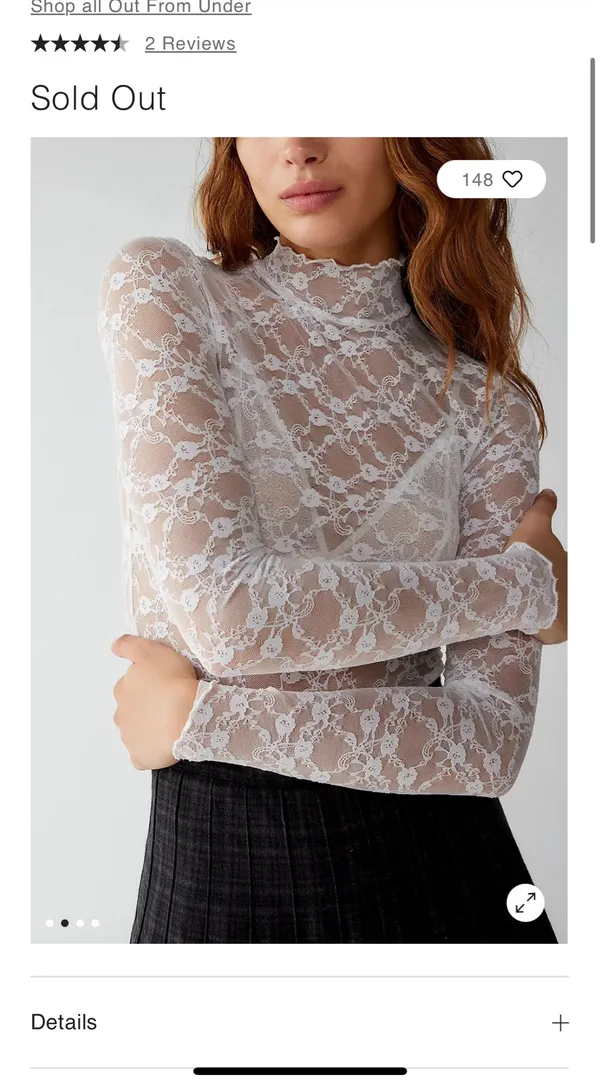 Urban Outfitters Out From Under Luna Sheer Lace Mock Neck Top in Black - Image 4