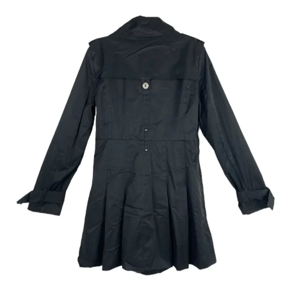 Kenneth Cole Black Trench Coat Sz L - Image 7