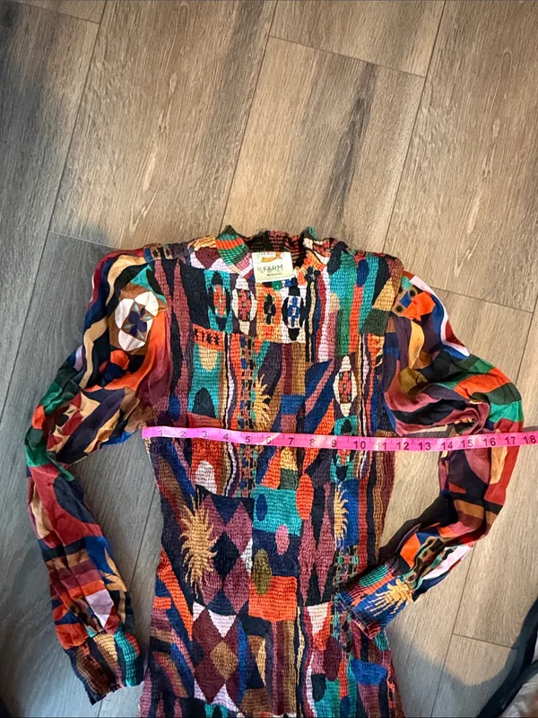FARM Rio Tropical Smocked Dress- size Small - Image 4