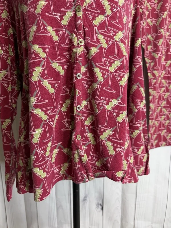 Soma Personality PJs Long Sleeve Pajama Pant Set Martini Olives Top: XL Pants: L - Image 3