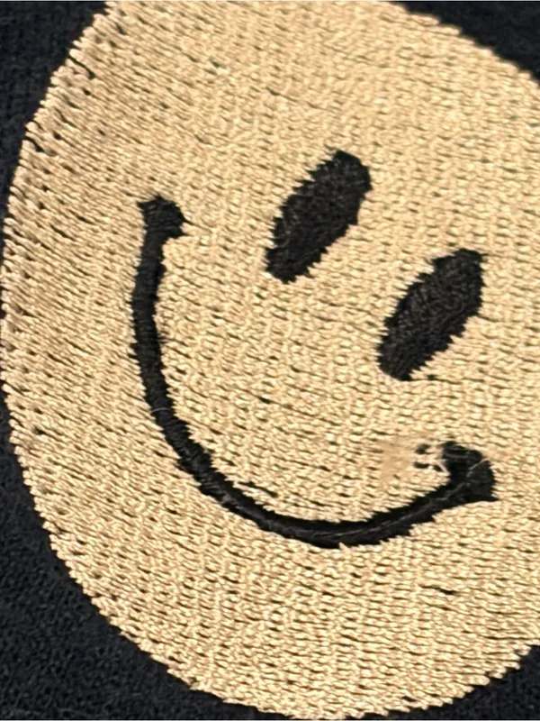 Gildan Black Smiley Face Crewneck Sweatshirt - women’s size large - Image 3