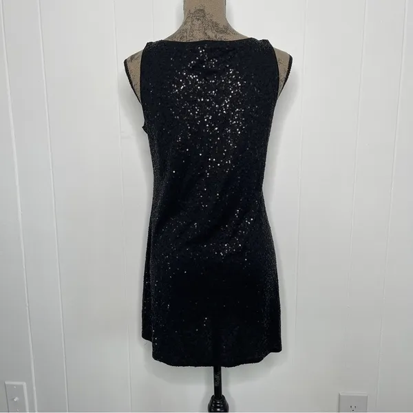 Eileen Fisher Black Silk Sequin Tank Dress Sz SMALL LBD Cocktail Holiday0 - Image 6