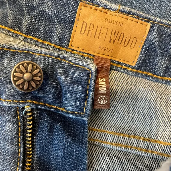 Driftwood Anthro Saydi Patchwork Denim Jean Boho Retro A line skirt womens 26 4 - Image 11