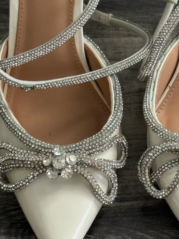 steve madden viable white embellished heels - Image 2
