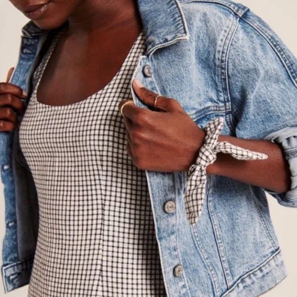 Abercrombie & Fitch 90’s Tank Gingham Linen Blend Mini Dress - Image 6