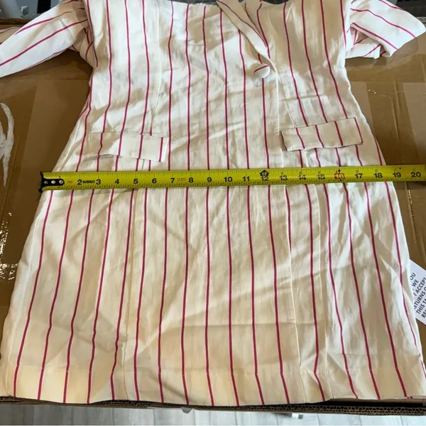 NWT ASOS DESIGN x MILLIE halter neck‎ blazer mini dress in stripe print White - Image 14