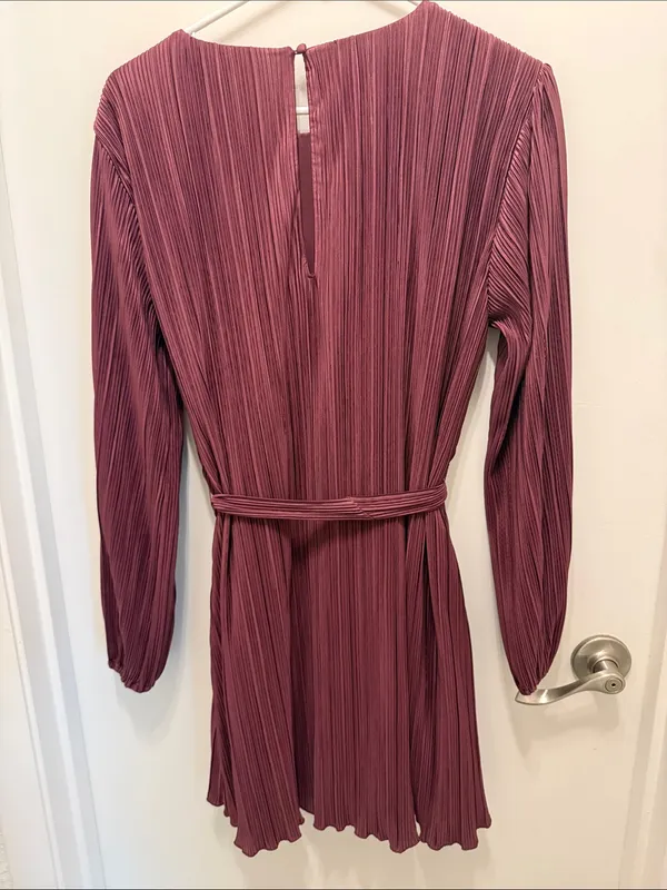 Abercrombie & Fitch Satin Plisse Easy Mini Dress - Image 5