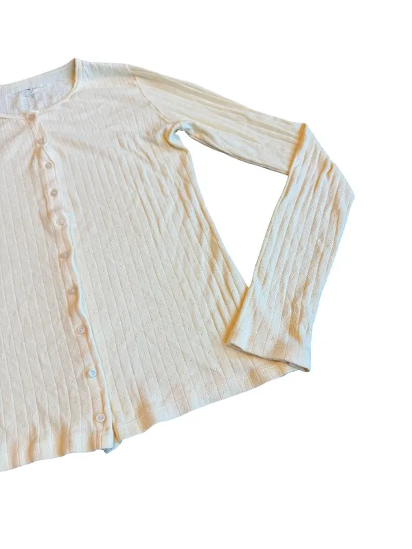 Brandy Melville Buttery Yellow Button-Down Cardigan Sweater Top Shirt One SIze - Image 7