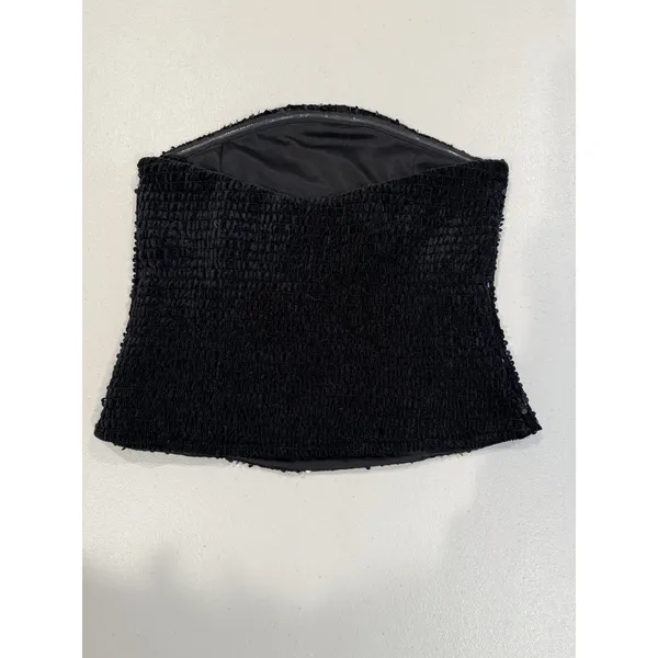 Renvy Sequin Tube Top Womens Small Black Y2K Lined Stretch Whimsigoth Concert - Image 2
