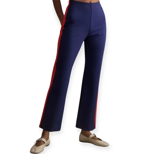 NWT Maeve Anthropologie The Margot Navy Red Side‎ Stripe Flare Pants Sz Small - Image 2