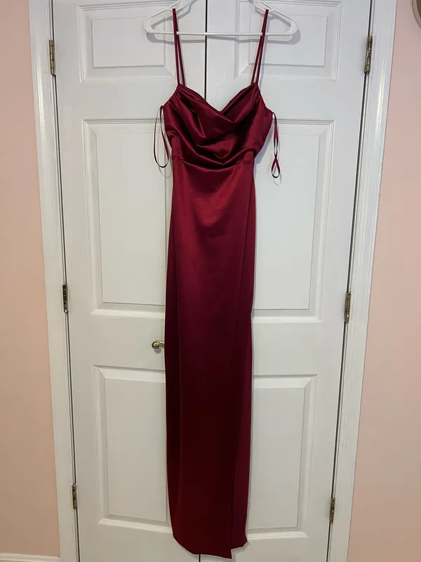 Lola High Windsor Formal Slit Dress Satin - Image 3