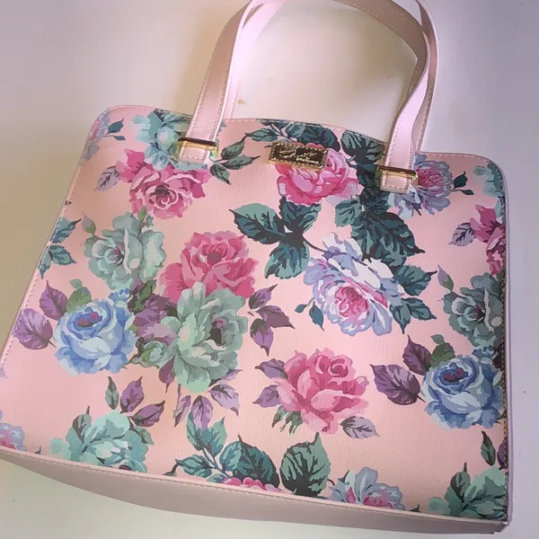 Luv Betsy by Betsy Johnson Pink Floral Purse with Pastel Rose Print - Image 2