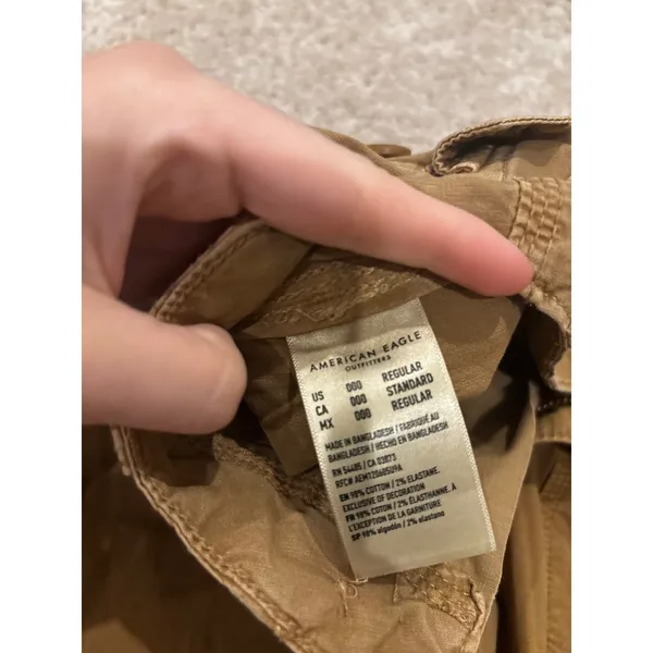 American Eagle Womens Cargo Pants Brown High Waist Stretch Straight Leg Size 000 - Image 7