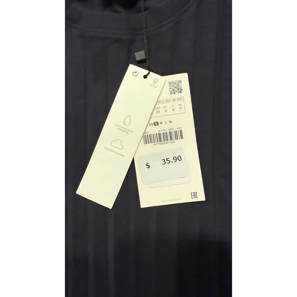 Zara Womens Navy Blue Ribbed Short Sleeve Maxi Dress 4174/653/401 Size S NWT - Image 4