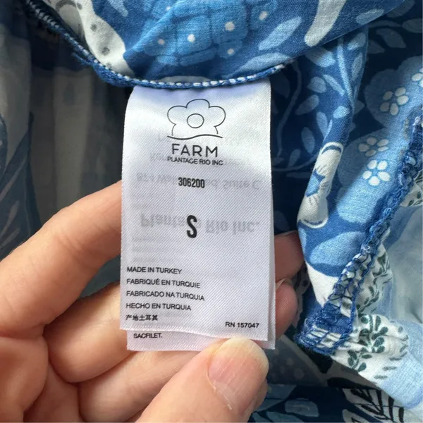 Farm Rio Full of Flowers Midi Dress Blue - Image 11