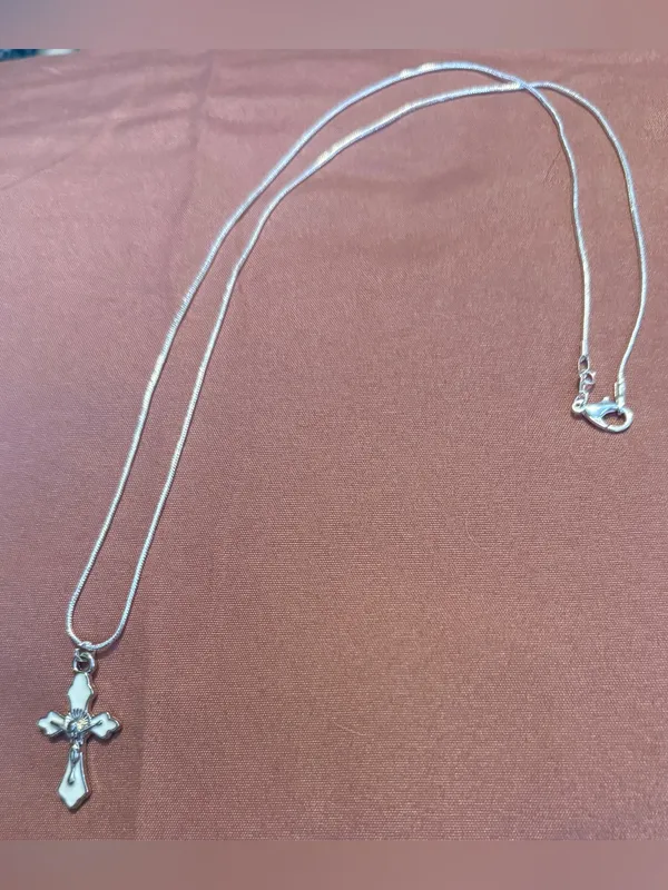 Sterling Silver Cross Pendant Necklace - Image 3