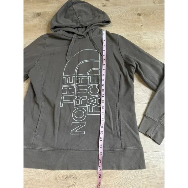 The North Face Womens Pullover Hoodie Green Logo Outdoor Hiking Sweatshirt L - Image 6