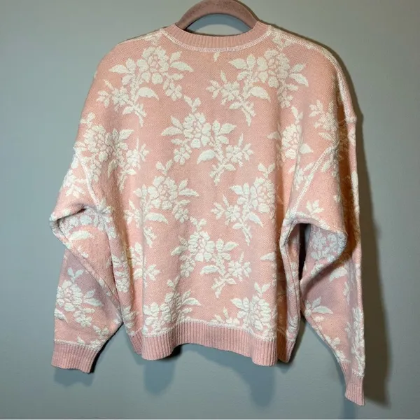 Tangiers Women’s Pink White Floral‎ Vintage Cardigan Medium - Image 9