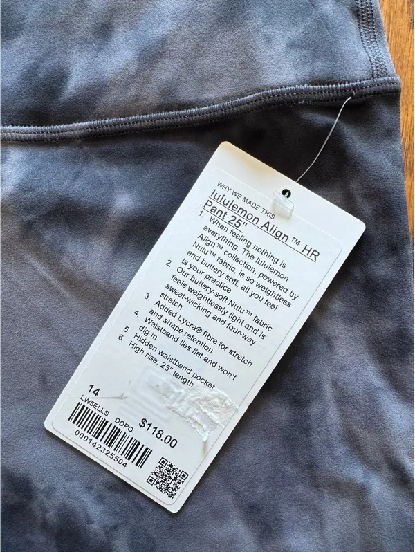 Lululemon Align High Rise 25” Diamond Dye Pitch Grey Graphite Grey Size 14 NWT - Image 4
