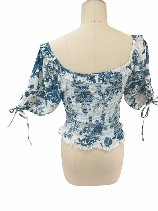 LoveShackFancy Molly floral top size xs - Image 3
