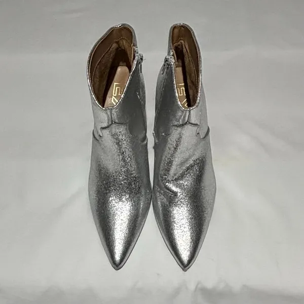 NEW Express silver metallic pointed toe ankle boots  Size 7 - Image 2
