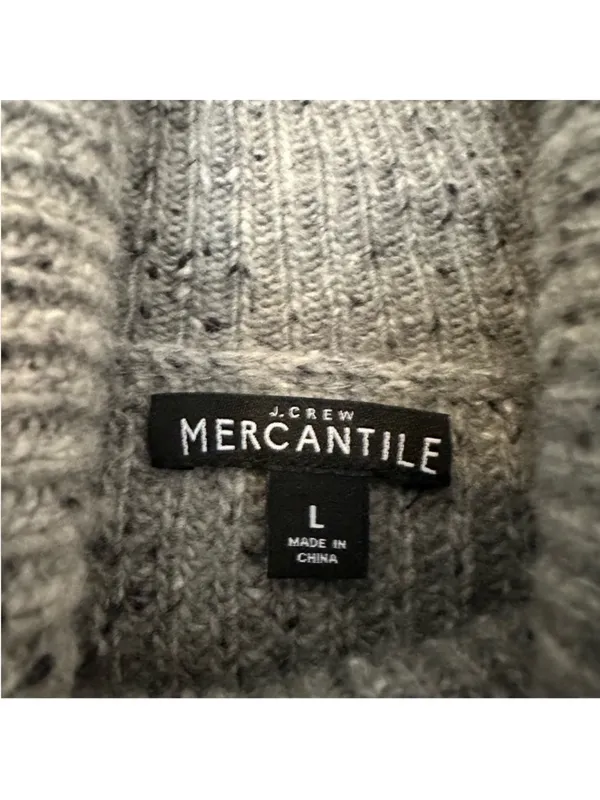J. Crew Donegal Turtleneck Sweater Lambs Wool Gray Womens Large Scandi Minimal - Image 6