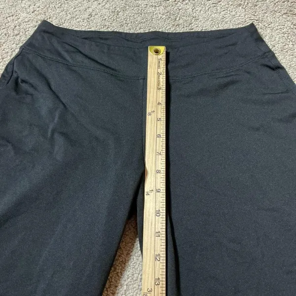 LL Bean Womens Black Athletic Pants M Reg Wide Leg Stretch Yoga Workout‎ - Image 6