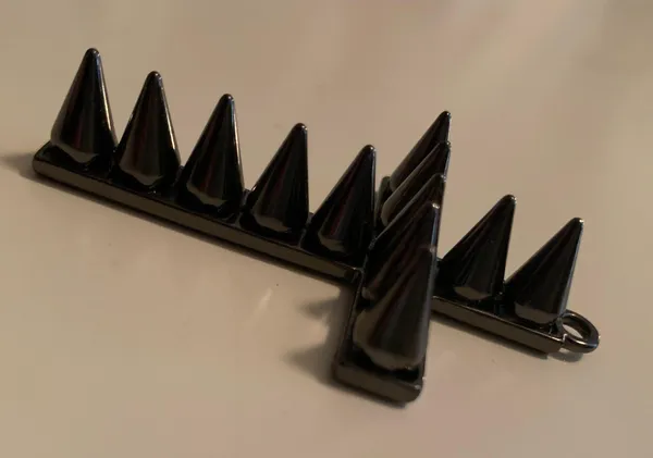 Bulky Spiky Cross Necklace Pendent / Charm Black - Image 2