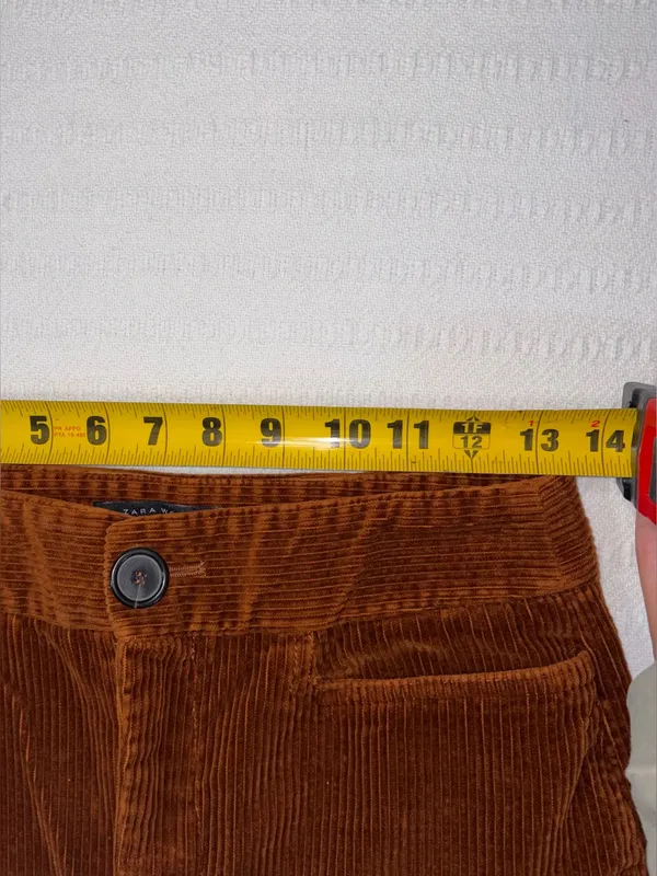 Zara Womens Corduroy Mid Rise Wide Leg Pant Size S Minimalist Preppy - Image 6