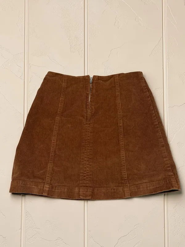 Forever 21 Brown‎ Corduroy Back-Zip Mini Skirt Small - Image 2