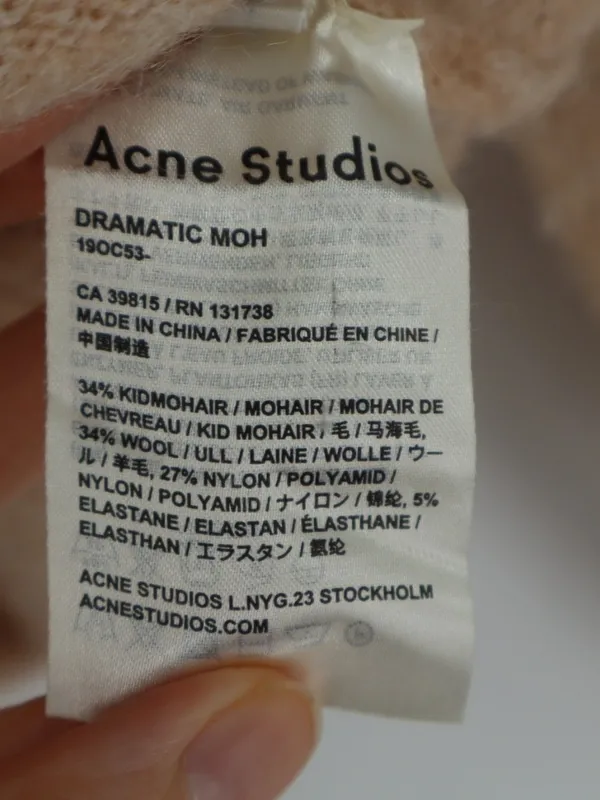 Acne Studios Dramatic Moh Sweater Beige Mohair Wool Scandinavian Small Minimal - Image 8