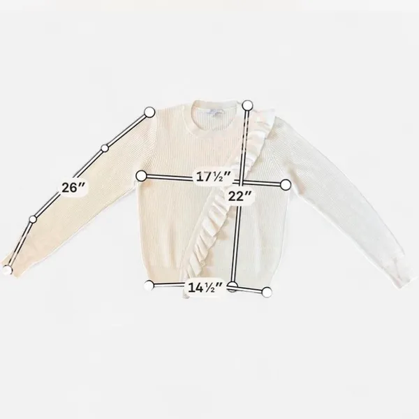 Joie Viviana Ruffle Wool Blend Sweater – Ivory - Image 7