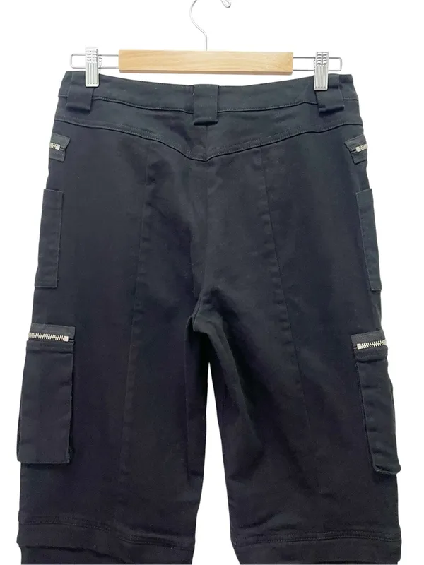 I.AM.GIA Ursa Cargo Pants Large Black Zip Off Convertible Shorts Silver Hardware - Image 7