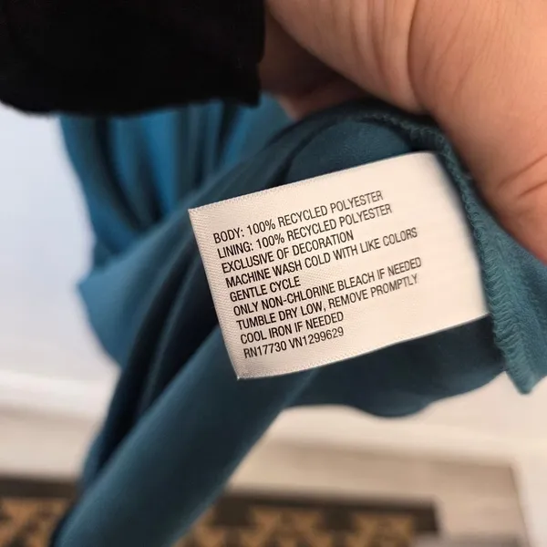 Turquoise Aqua Maxi Babydoll Dress Sheer Mesh Lace Sleeveless Formal Dinner XL - Image 15