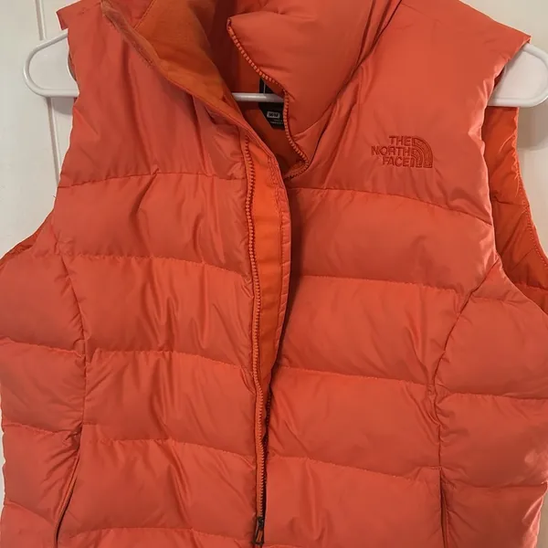 The North Face Nuptse 700 Goose Down Puffer Orange/Red Vest Jacket Us Women M - Image 2
