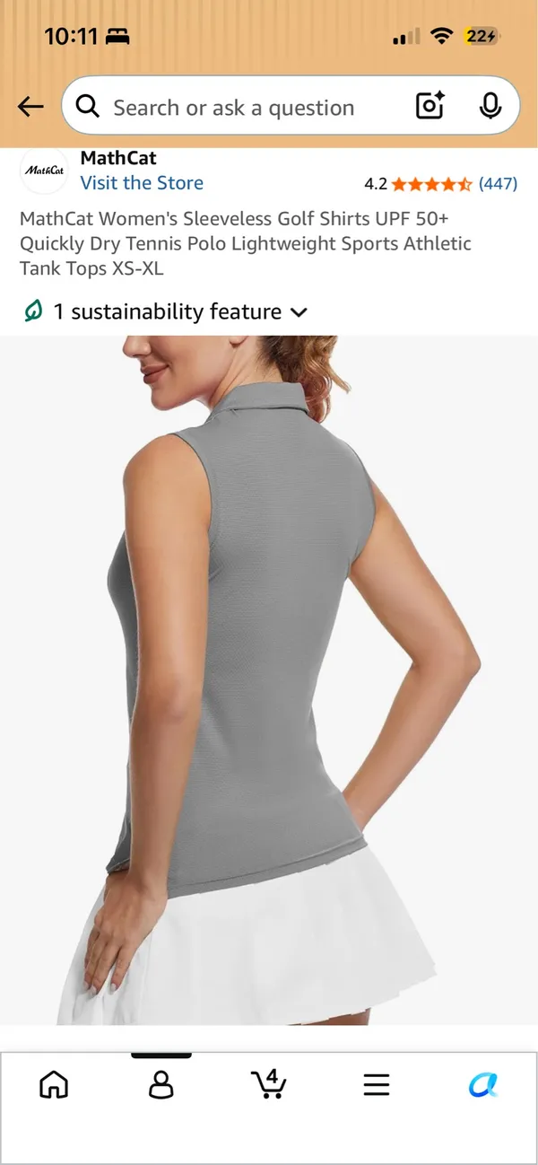 NWT Amazon Golf Tank Top Gray Size M - Image 4