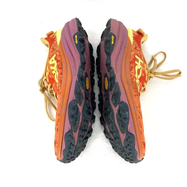 Hoka One One Speedgoat 6 Womens 9.5 Trail Running Shoes Orange Red Vibram - Image 5